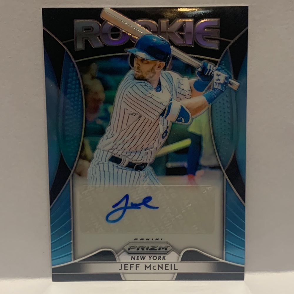 2019 Panini Prizm Carolina Blue /100 Jeff McNeil #RA-JM Rookie Auto (MISC6)
